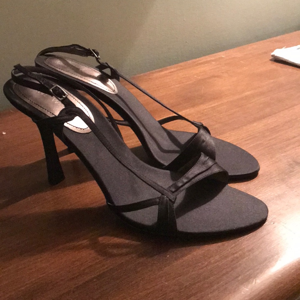 Black Satin Nine West Heels